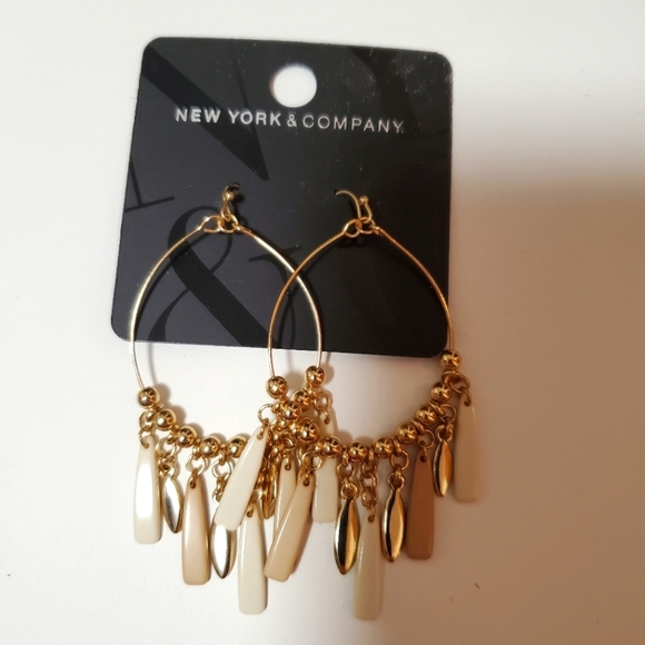 New York & Company Jewelry - New York & Company Hoop Drop Earrings NWT